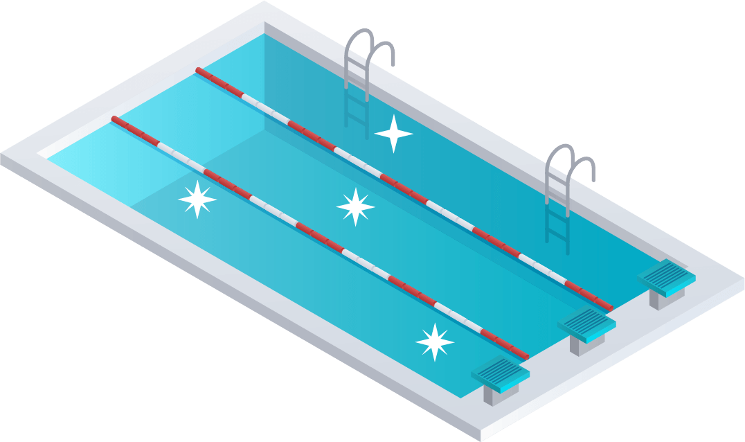 sparkling lap pool graphic